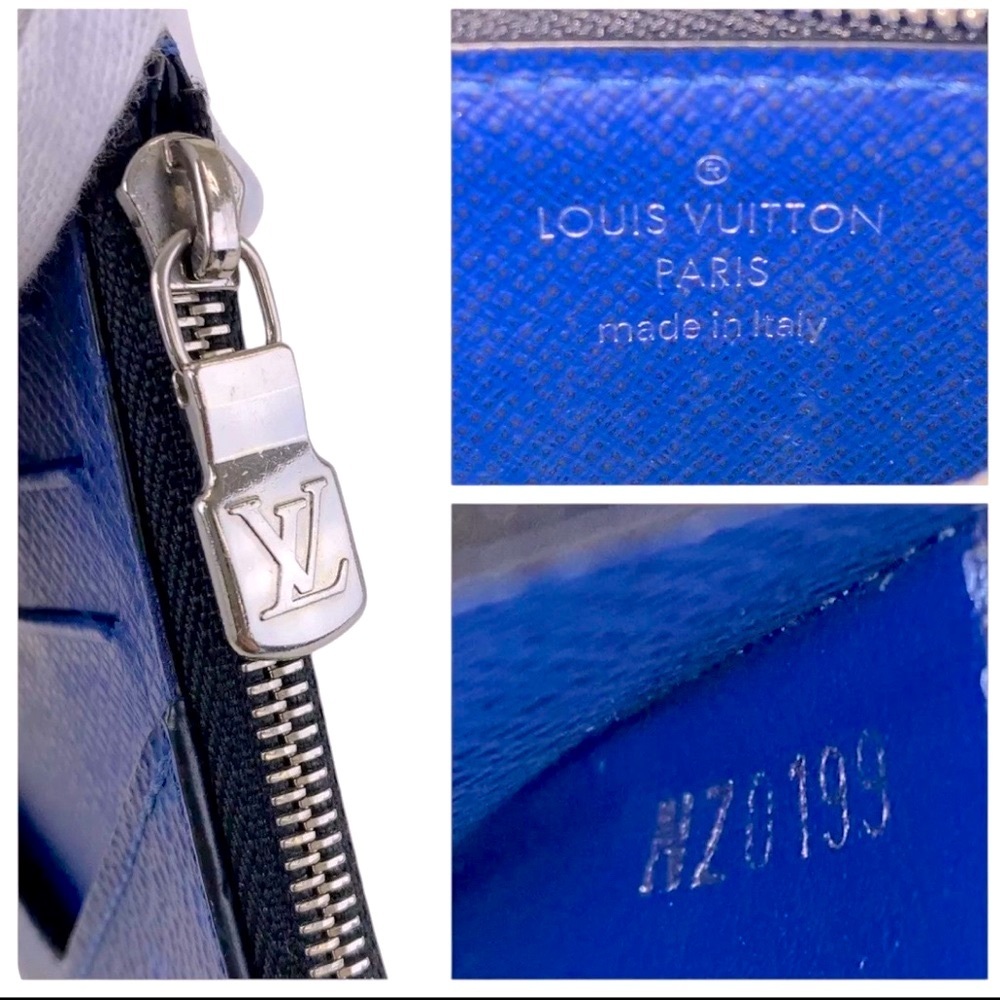 Louis Vuitton Taiga Rama Taiga Cobalt Blue Card Zippy Coin Wallet ID Holder - Picture 8 of 10